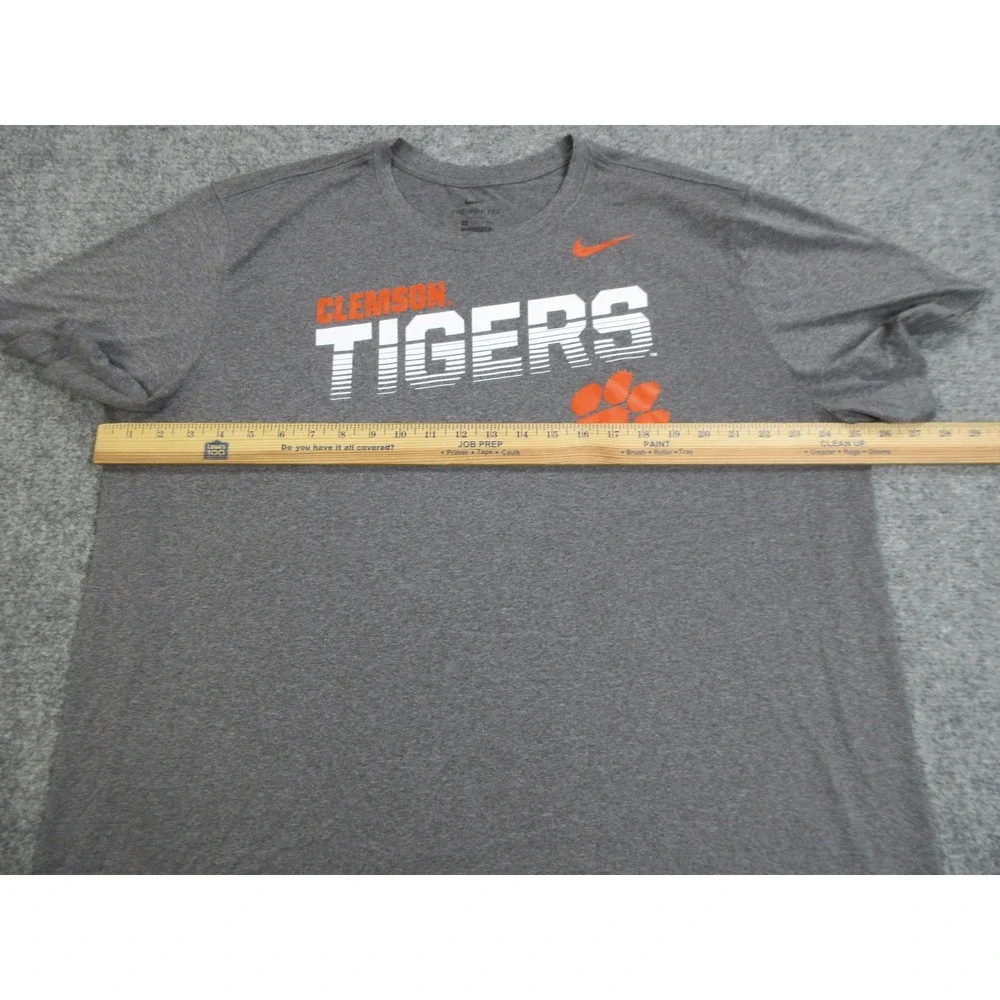 Clemson Tigers Shirt Mens 2XL Gray NCAA Football Nike Dri-FIT Graphic Tee Top